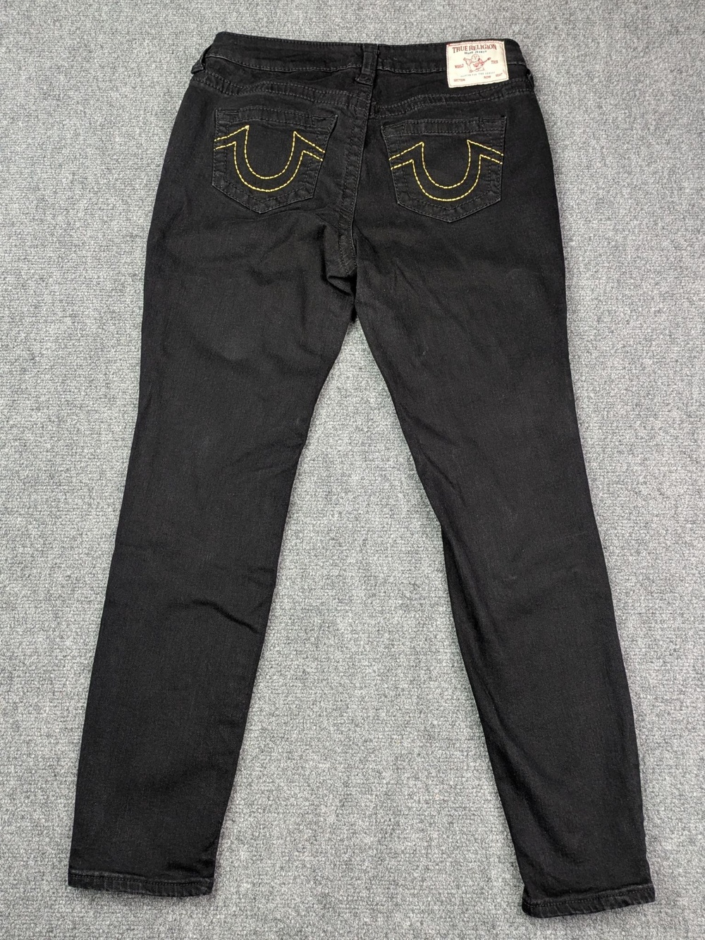 True Religion Jeans Womens 29 Black Jennie Curvy Mid Rise Super Skinny Stretch
